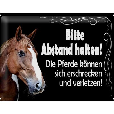 Blechschild Spruch 40x30cm bitte Abstand halten Pferde