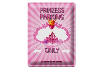 Panneau en étain indiquant 30x40cm Parking Princesse uniquement couronne rose 1