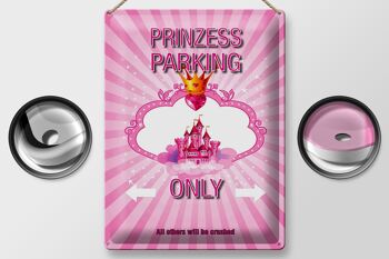 Panneau en étain indiquant 30x40cm Parking Princesse uniquement couronne rose 2