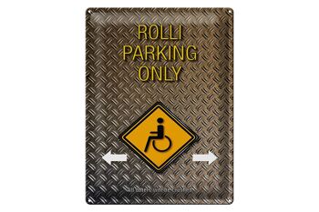 Panneau en étain indiquant 30x40cm parking pour fauteuils roulants uniquement 1