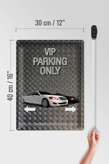 Panneau en étain indiquant 30x40cm Parking VIP parking uniquement 4