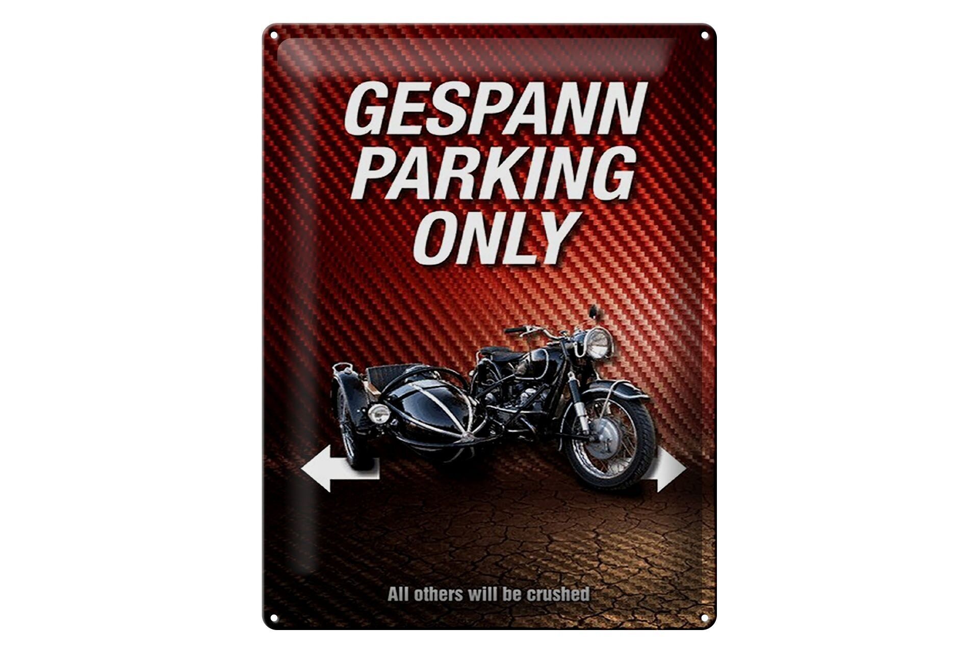 Targa in metallo con scritta 30x40 cm Parcheggio riservato solo a tutti gli altri