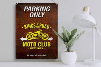 Panneau en étain indiquant 30x40cm parking uniquement moto club new york 3
