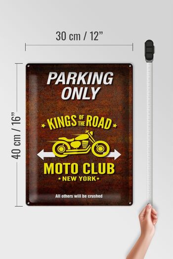 Panneau en étain indiquant 30x40cm parking uniquement moto club new york 4