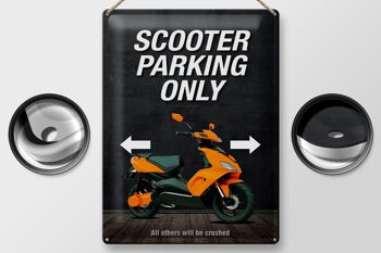 Panneau en étain indiquant 30x40cm Parking scooter uniquement tous les autres 2