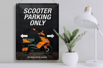 Panneau en étain indiquant 30x40cm Parking scooter uniquement tous les autres 3