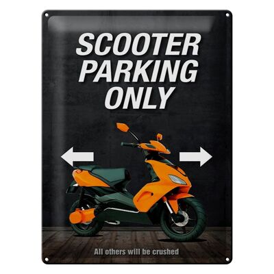 Cartel de chapa que dice 30x40cm Scooter parking only all others
