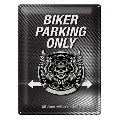 Targa in metallo con scritta 30x40 cm Parcheggio per motociclisti solo tutti gli altri