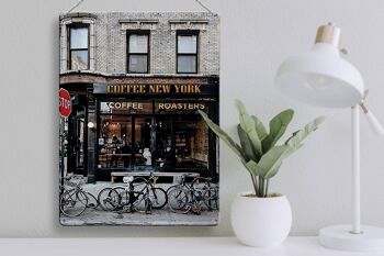 Plaque en étain disant 30x40cm Café New York Café 3