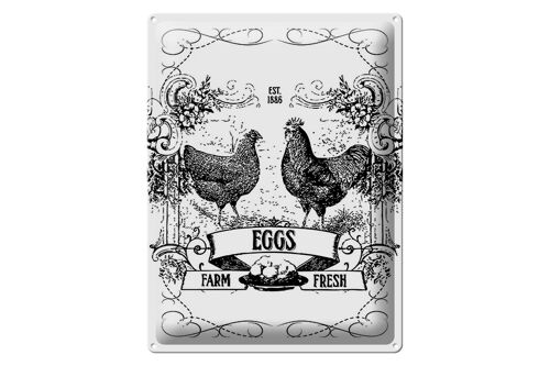 Blechschild Spruch 30x40cm EGGS farm fresh est. 1886