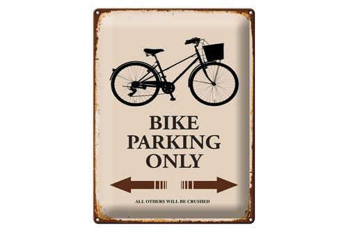 Blechschild Spruch 30x40cm Bike parking only Fahrrad parken