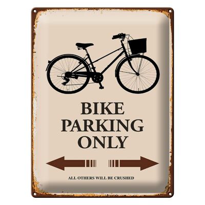 Blechschild Spruch 30x40cm Bike parking only Fahrrad parken