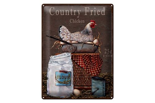 Blechschild Spruch 30x40cm Huhn country Fried Chicken