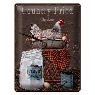 Blechschild Spruch 30x40cm Huhn country Fried Chicken
