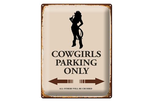 Blechschild Spruch 30x40cm Cowgirls parking only