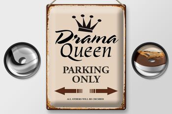Panneau en étain indiquant 30x40cm Drama Queen parking uniquement 2