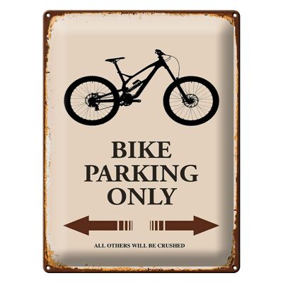 Letrero de chapa que dice 30x40cm Solo estacionamiento para bicicletas.