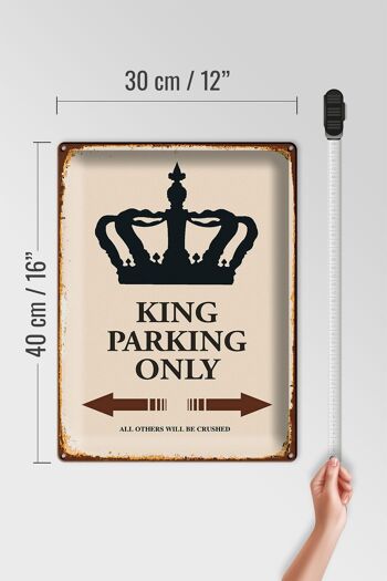 Panneau en étain indiquant 30x40cm King parking uniquement Corona 4