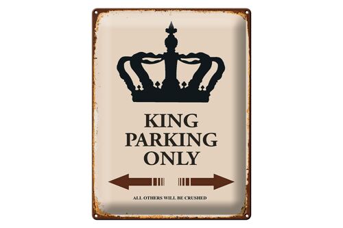 Blechschild Spruch 30x40cm King parking only Korona