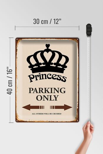 Panneau en étain indiquant 30x40cm Princess parking only Corona 4