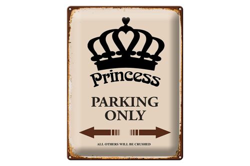 Blechschild Spruch 30x40cm Princess parking only Korona