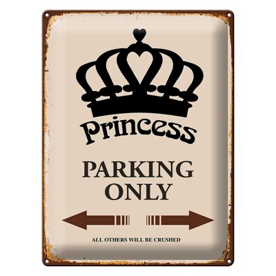 Cartel de chapa que dice 30x40cm Princess parking only Corona