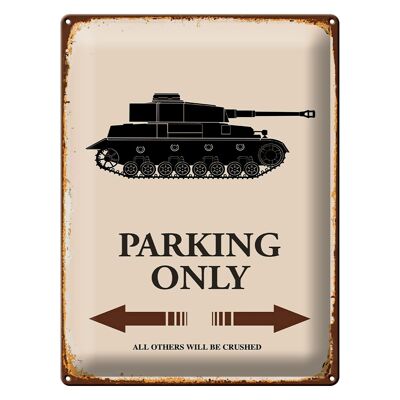Blechschild Spruch 30x40cm Panzer parking only