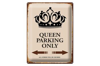 Panneau en étain indiquant 30x40cm Queen parking only Corona 1
