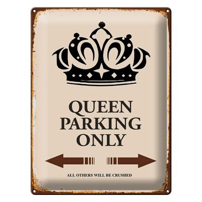 Cartel de chapa que dice 30x40cm Queen parking only Corona