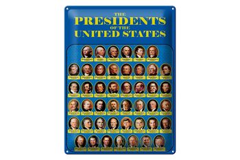 Plaque en tôle 30x40cm indiquant les présidents des États-Unis 1