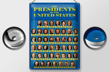 Plaque en tôle 30x40cm indiquant les présidents des États-Unis 2