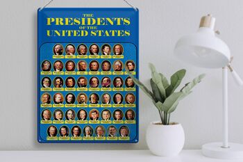 Plaque en tôle 30x40cm indiquant les présidents des États-Unis 3
