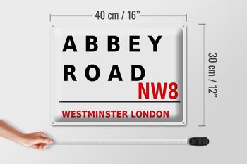 Plaque en tôle Londres 40x30cm Street Abbey Road NW8 4