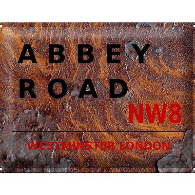 Plaque en tôle Londres 40x30cm Abbey Road NW8