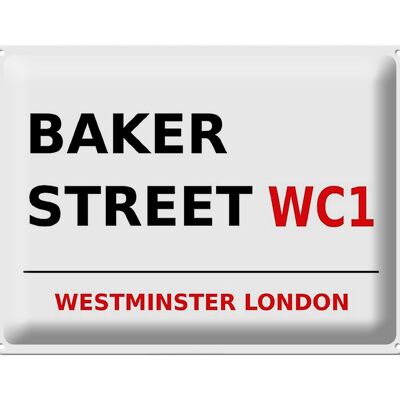 Targa in metallo Londra 40x30 cm Street Baker street WC1
