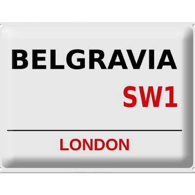 Targa in metallo Londra 40x30 cm Street Belgravia SW1