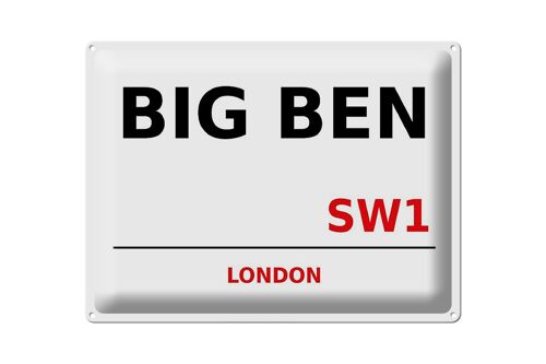 Blechschild London 40x30cm Street Big Ben SW1