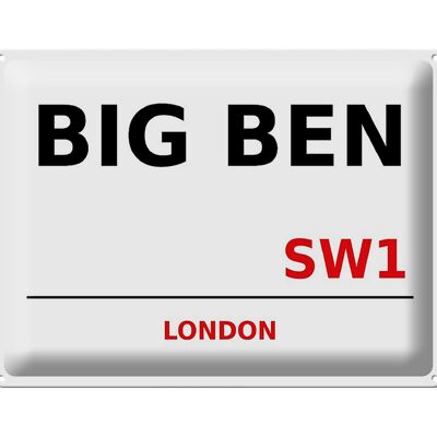 Targa in metallo Londra 40x30 cm Street Big Ben SW1