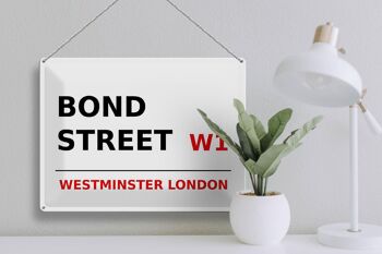 Plaque en tôle Londres 40x30cm Bond Street W1 3