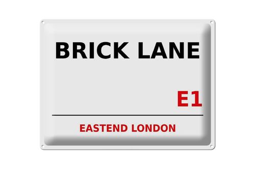 Blechschild London 40x30cm Street Brick Lane E1