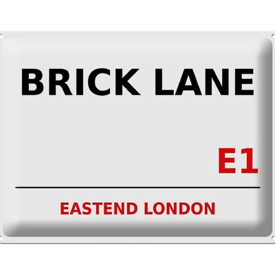 Blechschild London 40x30cm Street Brick Lane E1