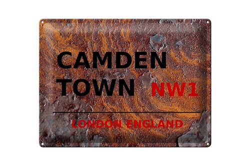 Blechschild London 40x30cm England Camden Town NW1 Rost