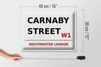 Plaque en tôle Londres 40x30cm Westminster Carnaby Street W1 4