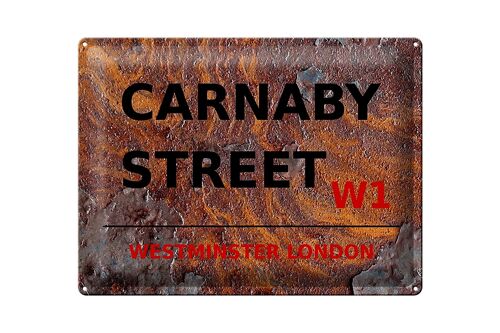 Blechschild London 40x30cm Westminster Carnaby Street W1 Rost