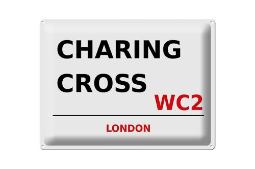 Blechschild London 40x30cm Charing Cross WC2 Wanddeko