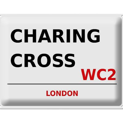 Cartel de chapa Londres 40x30cm Charing Cross WC2 decoración de pared