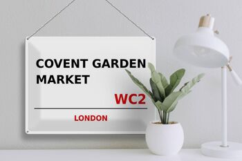 Plaque en tôle Londres 40x30cm Covent Garden Market WC2 3