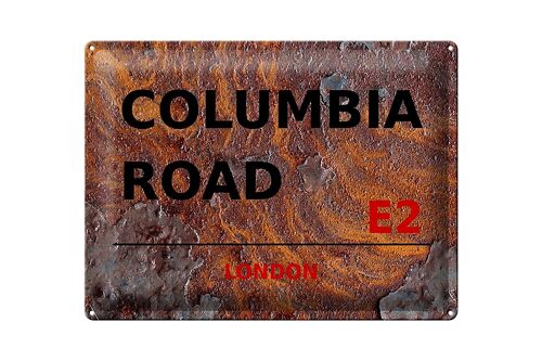 Blechschild London 40x30cm Columbia Road E2 Rost