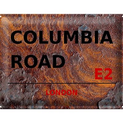 Targa in metallo Londra 40x30 cm Columbia Road E2 Ruggine