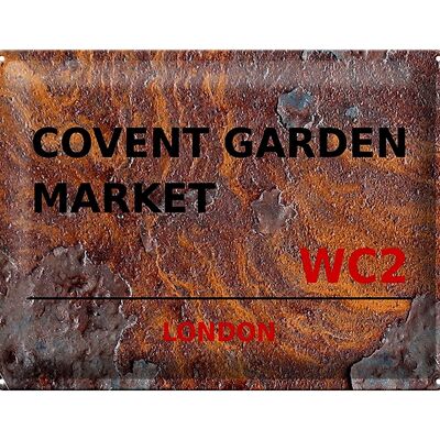 Blechschild London 40x30cm Covent Garden Market WC2 Rost